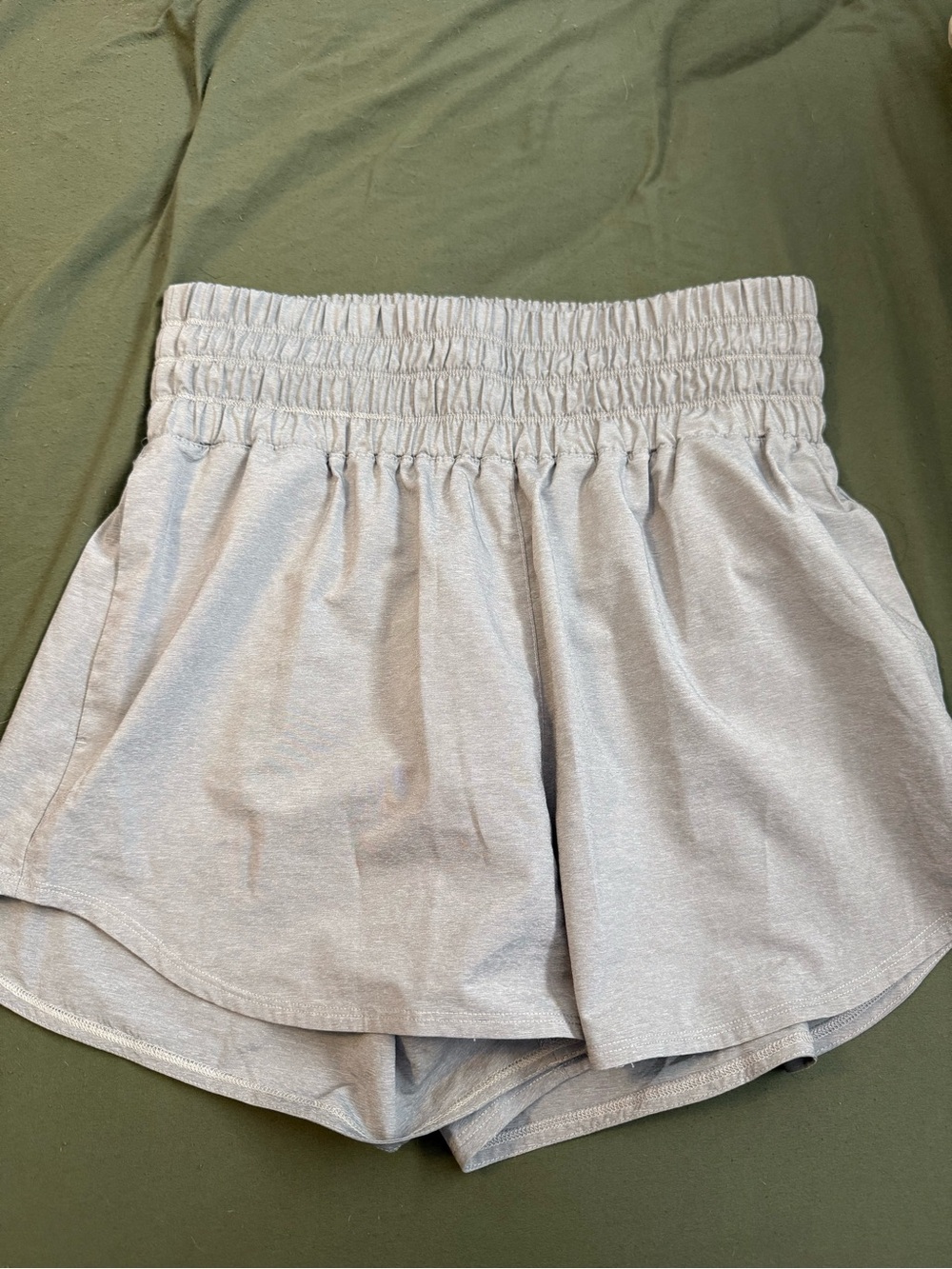Nike Women’s Light Gray High-Waist Athletic Shorts